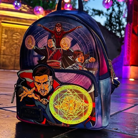 dr strange mini backpack Marvel Doctor Funko Fragmented Nostalgia Backpack features include adjustable straps Disney Doctor Strange Multiverse of